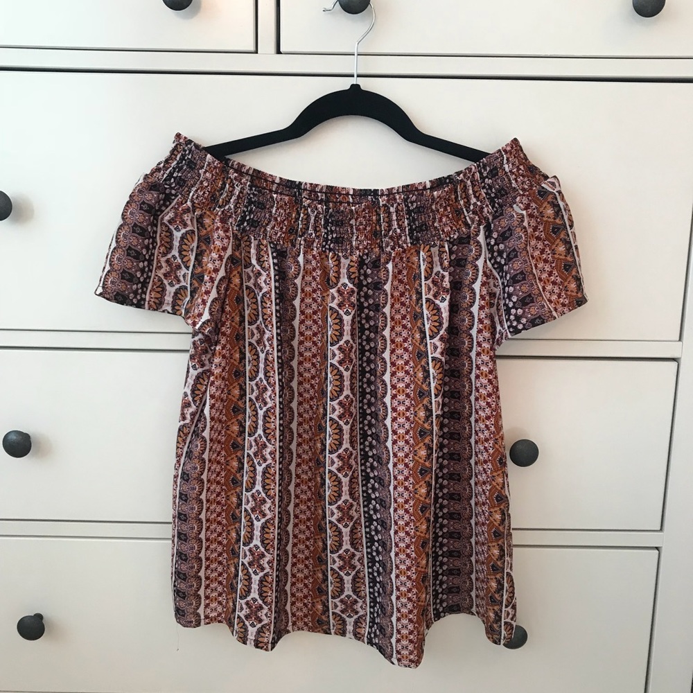 Paisley Off The Shoulder Top by Pink Rose
